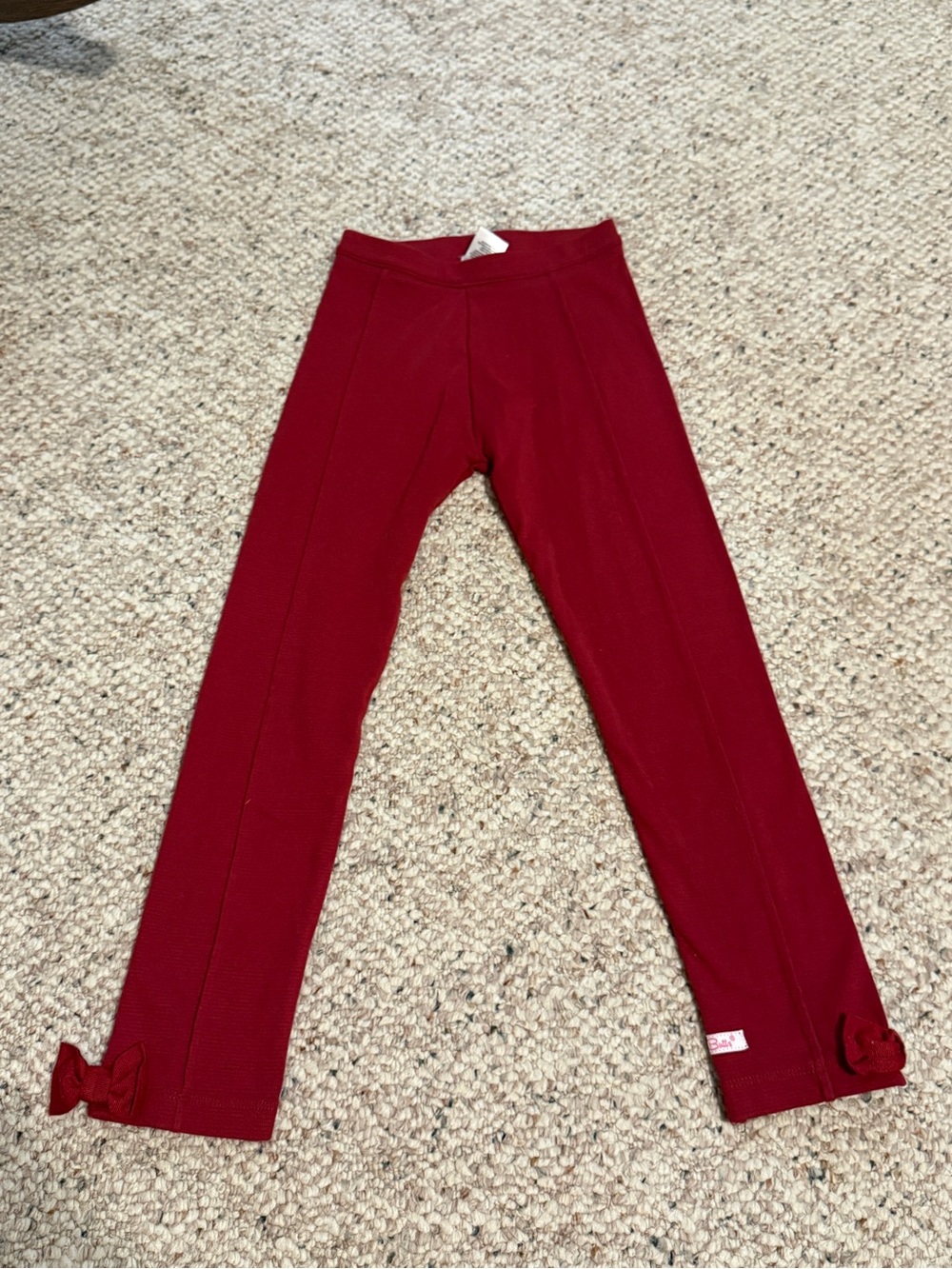 Ruffle butts Girls' Red Bow Hem Leggings
